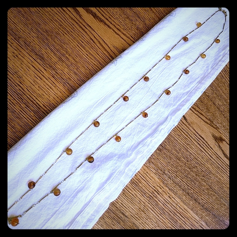 Amber and Gold Necklace
